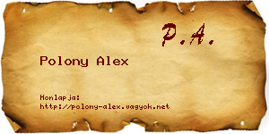 Polony Alex névjegykártya